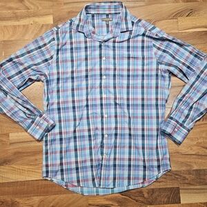 Peter Millar Summer Comfort Performance Plaid Shirt Men’s L
